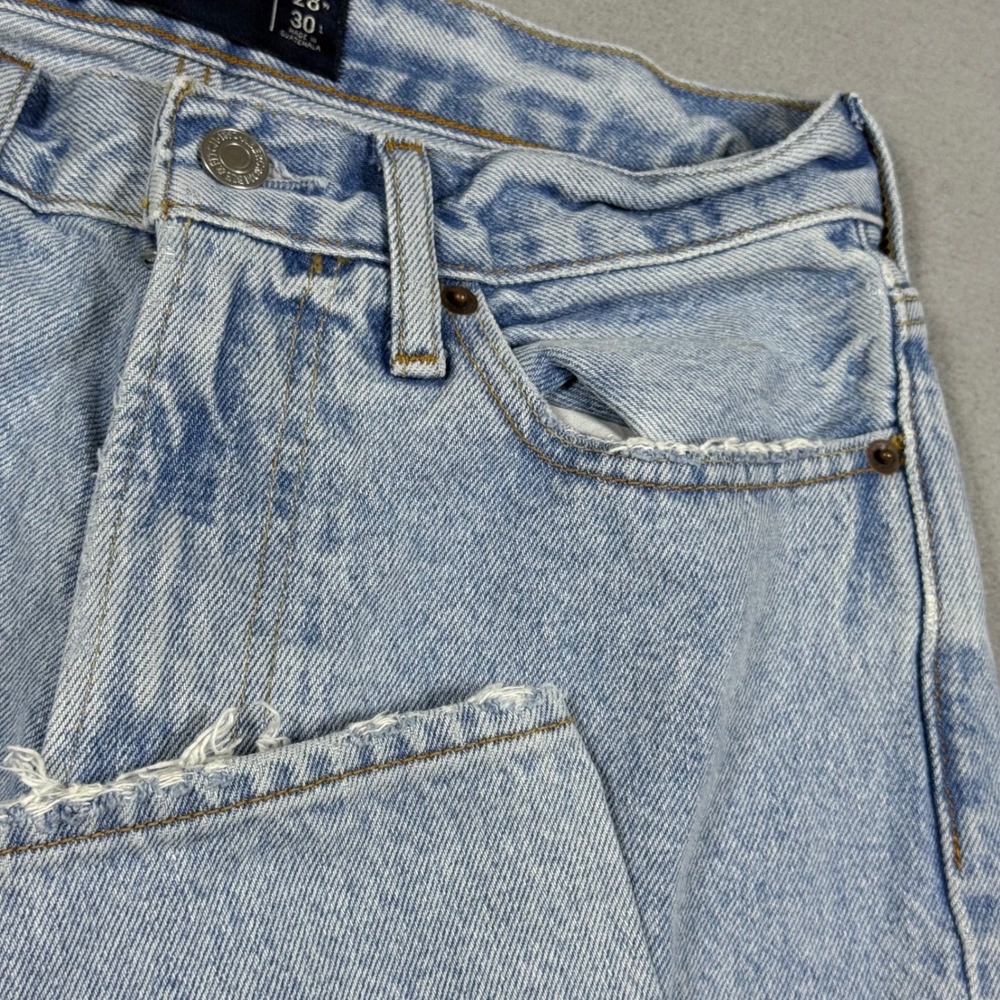 Abercrombie & Fitch Authentic Rigid Denim Loose Light Wash Blue Jeans 28x30